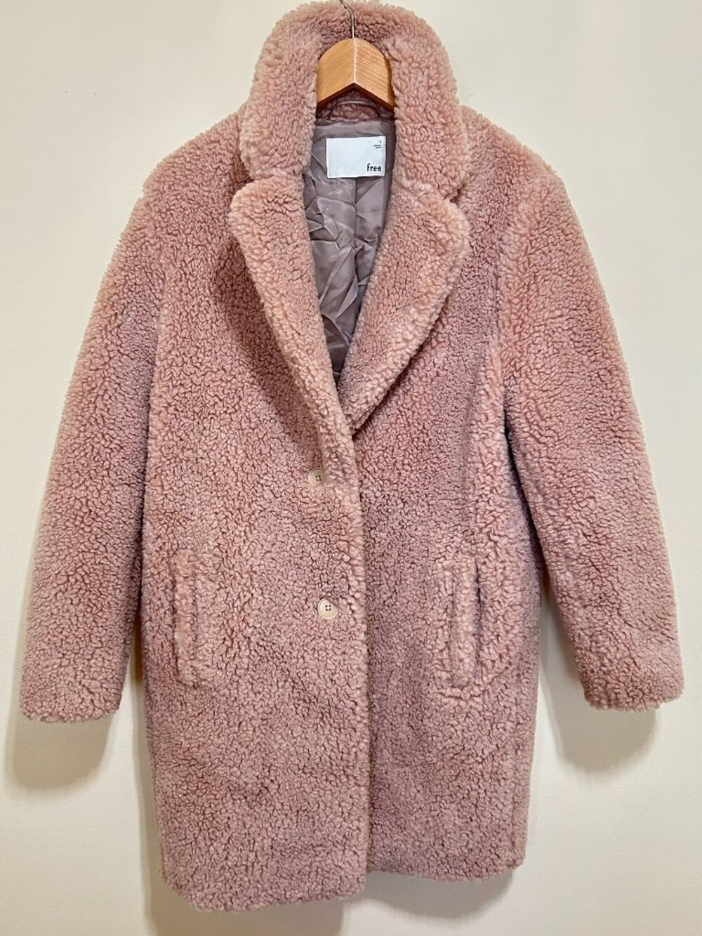 Aritzia Wilfred Free Teddy Coat Pinkish/Beige Size S